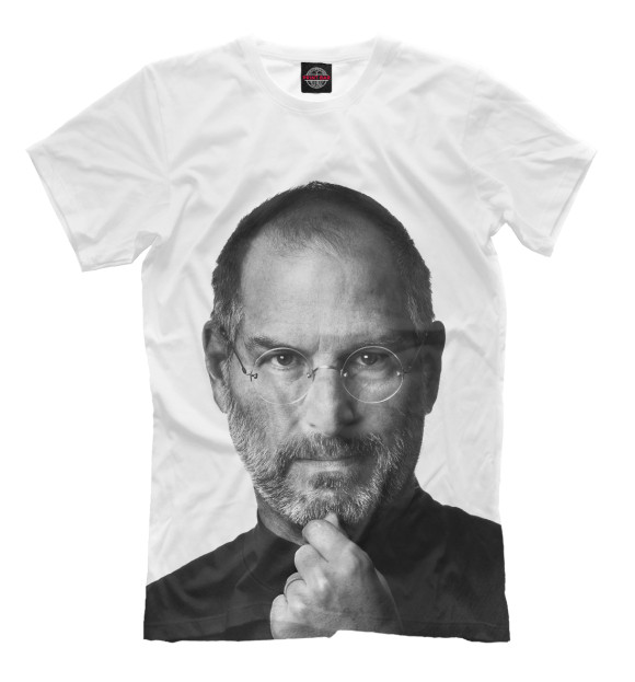 Мужская футболка с изображением Стив Джобс цвета Молочно-белый