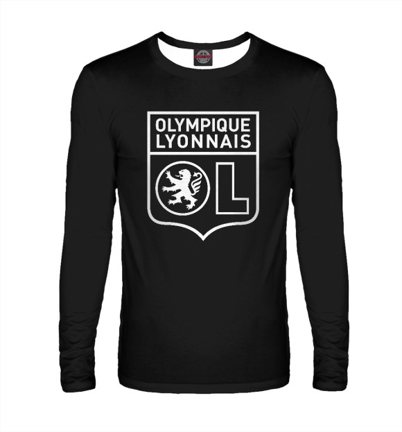 Мужской лонгслив с изображением Olympique lyonnais цвета Белый