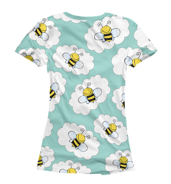 Женская футболка с изображением Милые пчелы цвета Белый