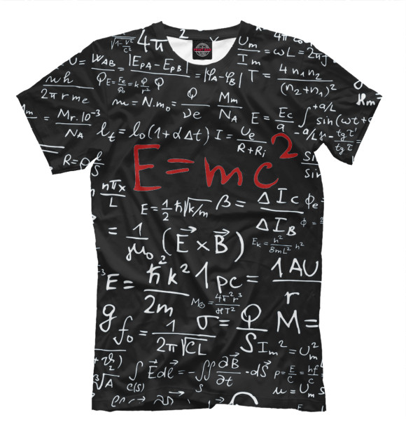 Мужская футболка с изображением E=mc цвета Молочно-белый