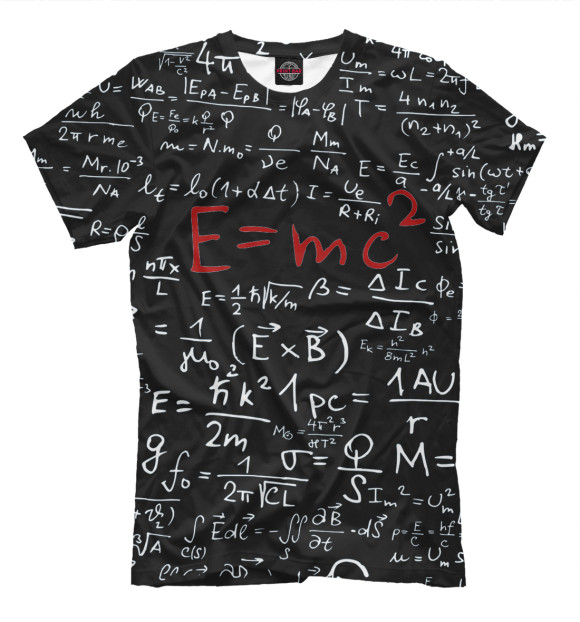 Футболка для мальчиков с изображением E=mc цвета Молочно-белый