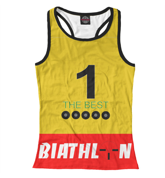 Женская майка-борцовка с изображением Жёлтый биб цвета Белый