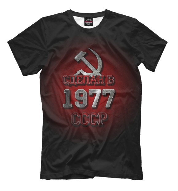 Мужская футболка с изображением 1977 цвета Черный