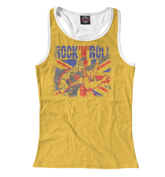 Женская майка-борцовка с изображением Rock 'n' roll цвета Белый