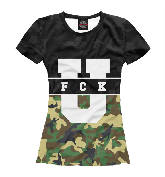 Женская футболка с изображением FCK U - Forest цвета Белый