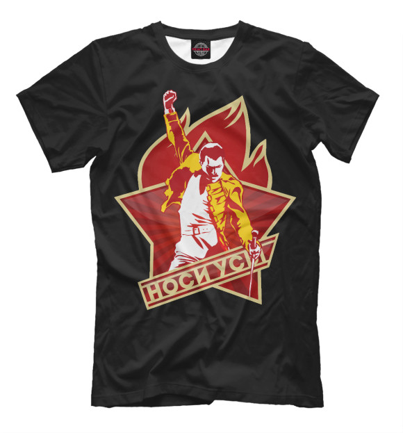 Футболка для мальчиков с изображением Всегда Готов Носить Усы цвета Черный