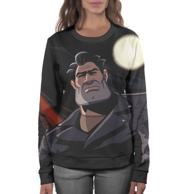 Женский свитшот с изображением Full Throttle цвета Белый