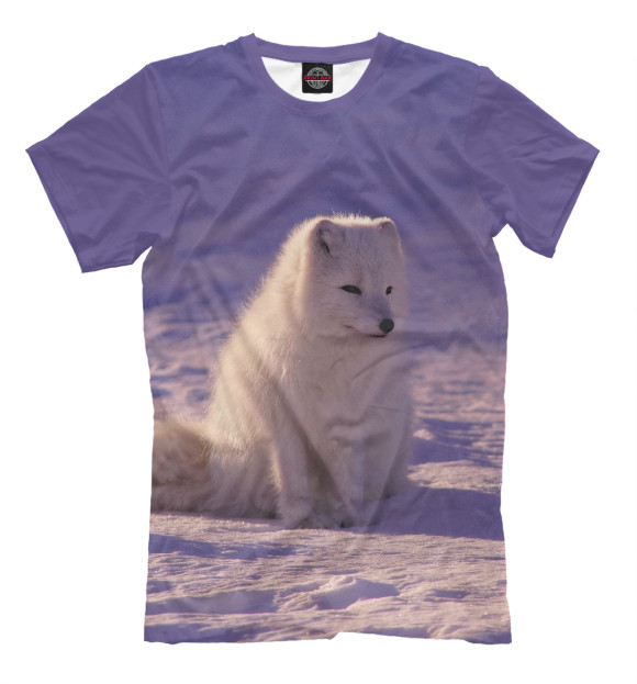 Мужская футболка с изображением Полярная лисица цвета Серый