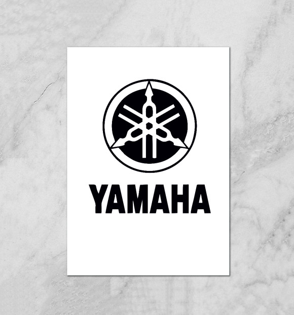 Плакат с изображением Yamaha цвета Белый