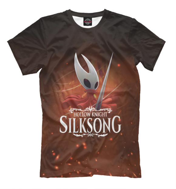 Мужская футболка с изображением Hollow Knight: SILKSONG цвета Белый