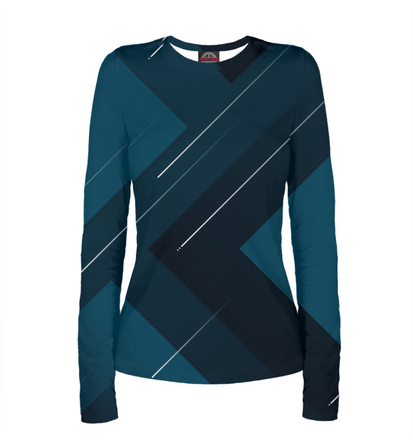 Женский лонгслив с изображением Падающие звезды цвета Белый