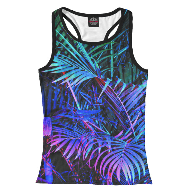 Женская майка-борцовка с изображением Пальма цвета Белый