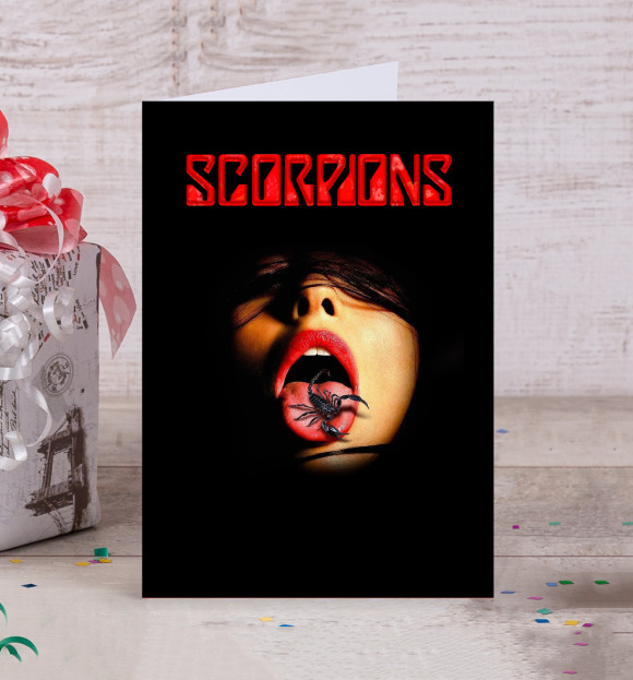 Открытка с изображением Scorpions цвета Белый