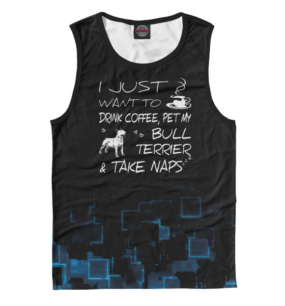 Майка для мальчика с изображением Drink Coffee And Pet Bull цвета Белый