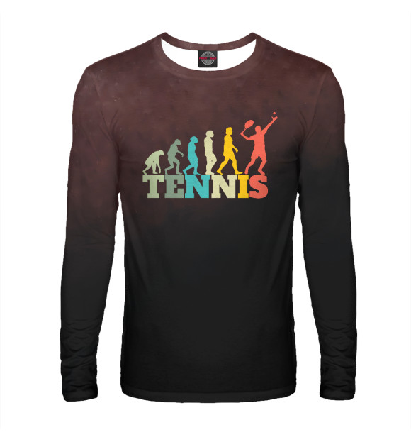 Мужской лонгслив с изображением Tennis цвета Белый