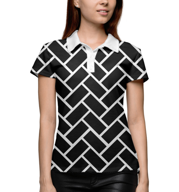 Женское поло с изображением След протектора цвета Белый