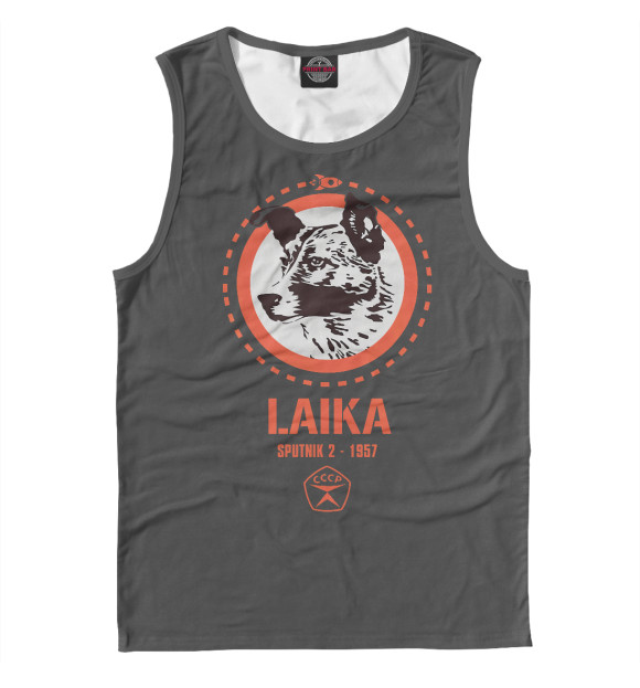 Майка для мальчика с изображением Laika Dog Sputnik Space цвета Белый