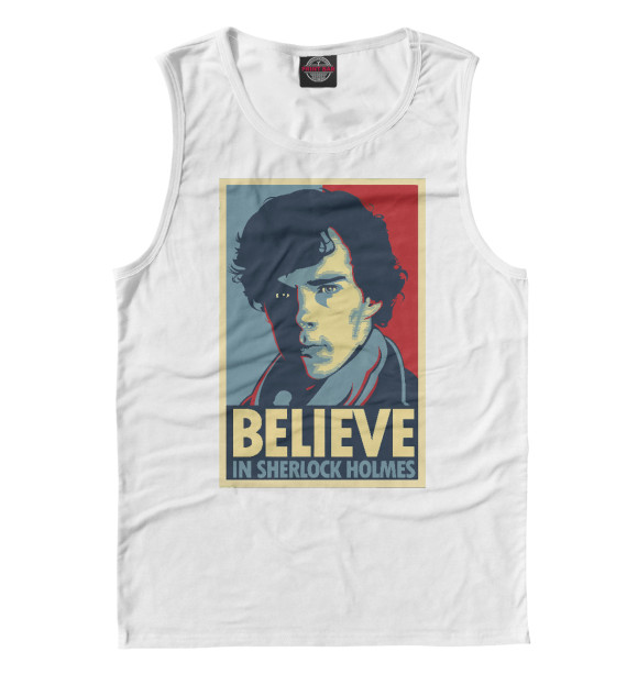 Майка для мальчика с изображением Шерлок цвета Белый