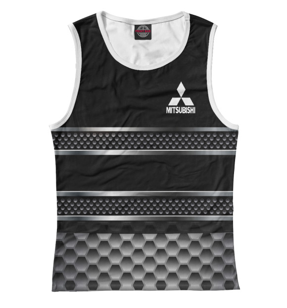 Майка для девочки с изображением MITSUBISHI цвета Белый