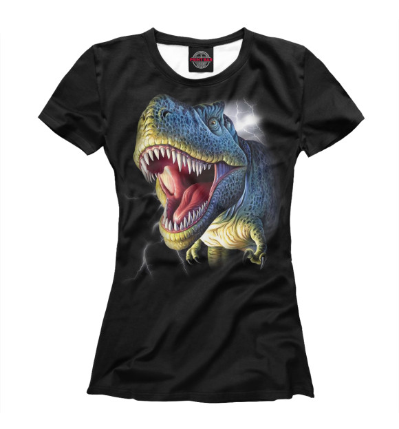 Женская футболка с изображением Динозавр цвета Белый
