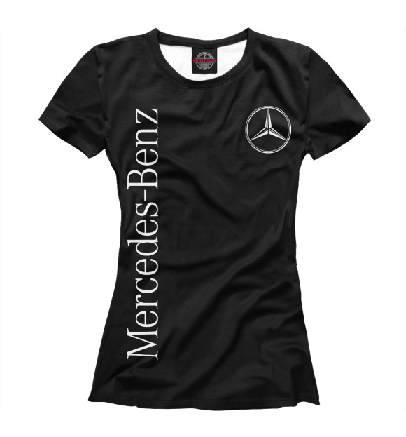 Женская футболка с изображением Mercedes-Benz цвета Белый