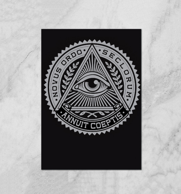 Плакат с изображением illuminati цвета Белый