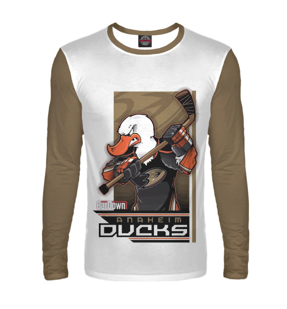 Мужской лонгслив с изображением Anaheim Ducks цвета Белый
