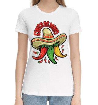 Хлопковая футболка для девочек Мексиканские перцы