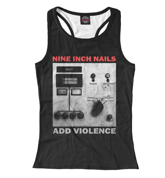 Женская майка-борцовка с изображением Nine Inch Nails цвета Белый