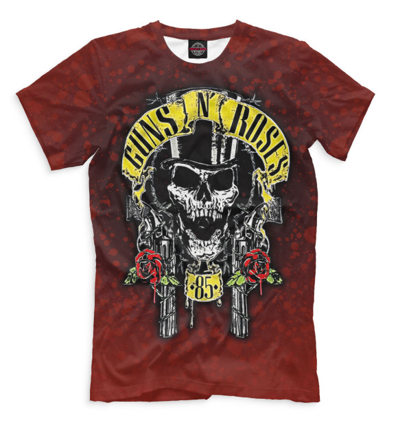 Мужская футболка с изображением Guns N' Roses цвета Темно-бордовый