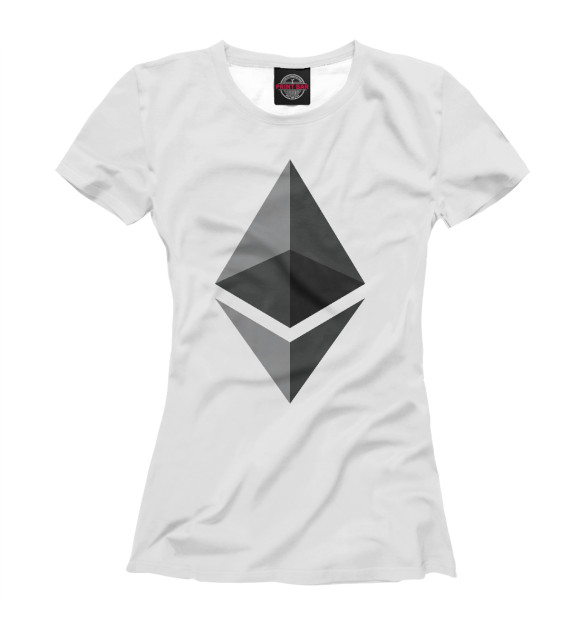 Футболка для девочек с изображением Ethereum цвета Белый