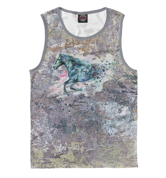 Майка для мальчика с притом Конь с бабочками цвета Белый Майка для мальчика с изображением Конь с бабочками цвета Белый