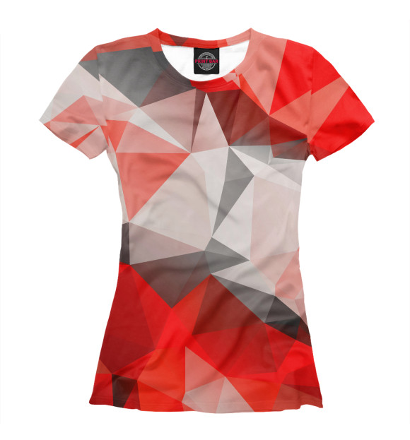 Футболка для девочек с изображением Red abstract цвета Белый