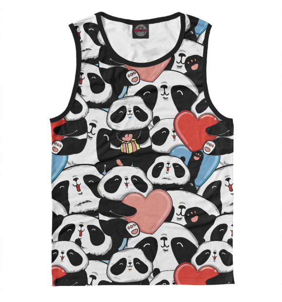 Мужская майка с притом Пандяшки цвета Белый Мужская майка с изображением Пандяшки цвета Белый