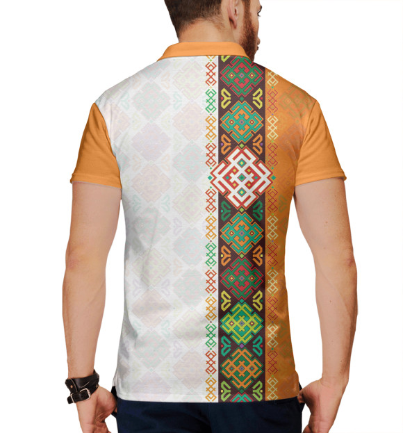 Мужское поло с изображением Белобог оберег цвета Белый