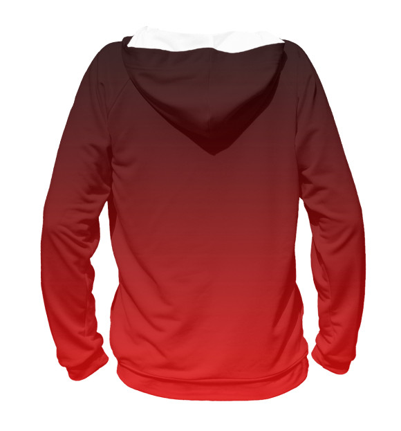 Женское худи с изображением Градиент Красный в Черный цвета Белый