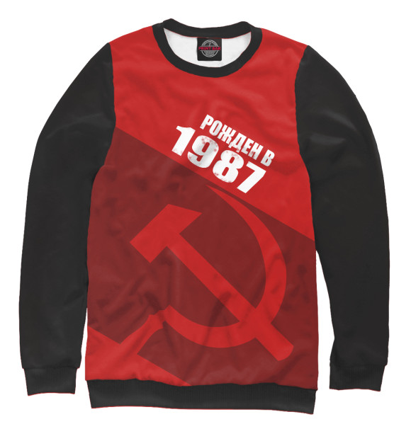 Свитшот для девочек с изображением 1987 цвета Белый