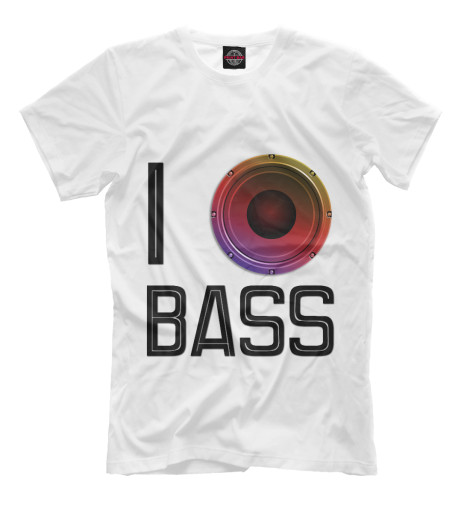 

Футболки Print Bar, Молочно-белый, I love Bass