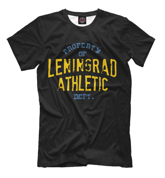 Мужская футболка с изображением Leningrad Athletic Dept цвета Черный
