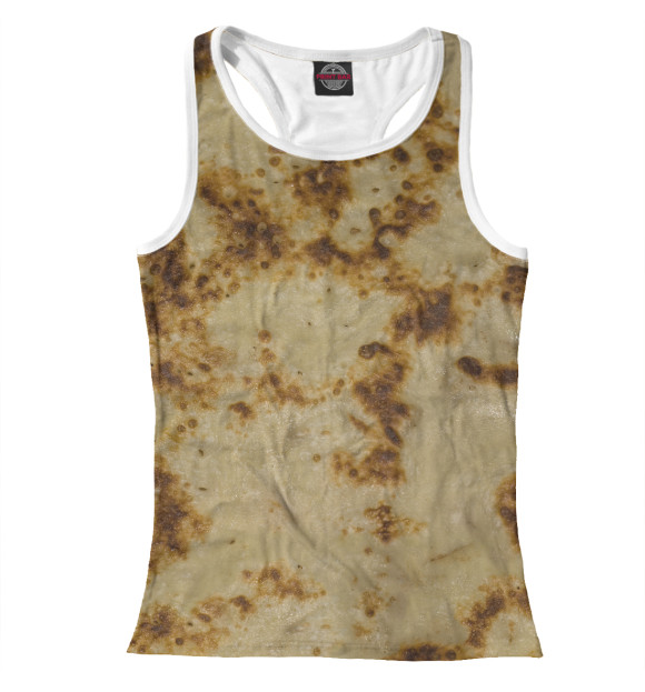 Женская майка-борцовка с изображением Блин цвета Белый