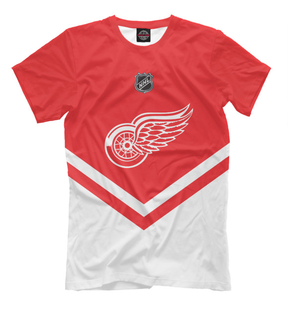 Мужская футболка с изображением Detroit Red Wings цвета Темно-розовый