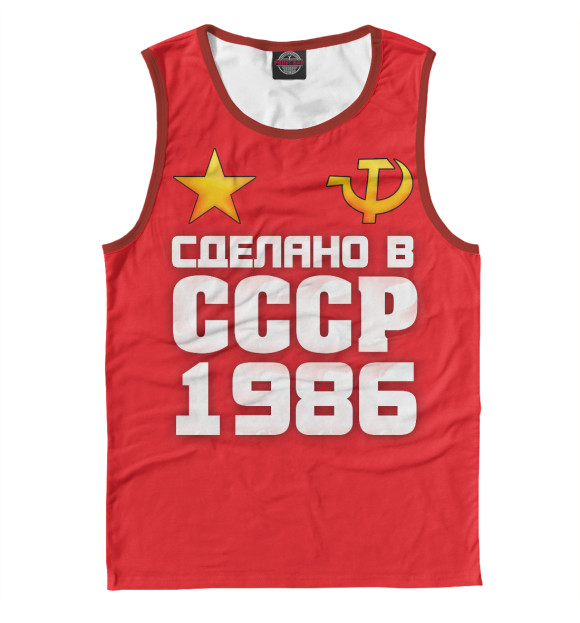 Мужская майка с изображением Сделано в 1986 цвета Белый
