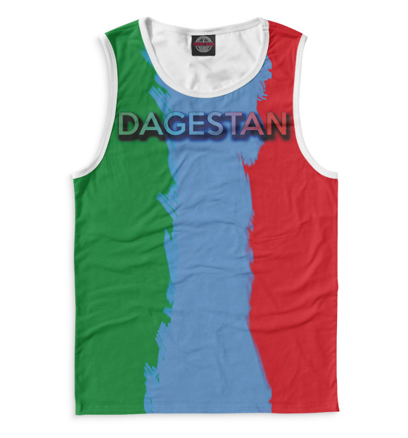 Мужская майка с притом Дагестан цвета Белый Мужская майка с изображением Дагестан цвета Белый