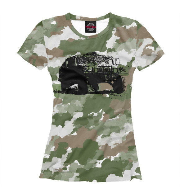 Женская футболка с изображением Hummer цвета Белый