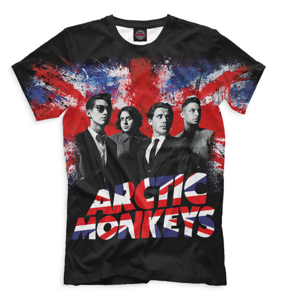 Мужская футболка с изображением Arctic Monkeys цвета Черный