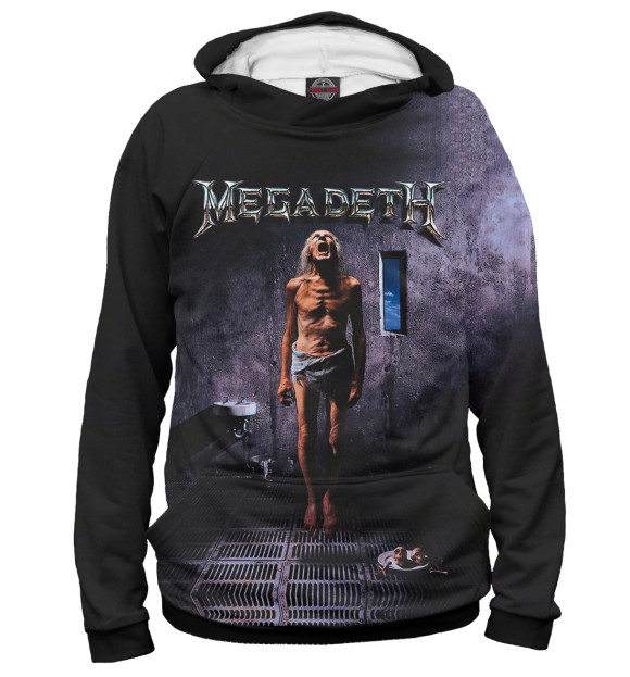 Мужское худи с изображением Megadeth цвета Белый