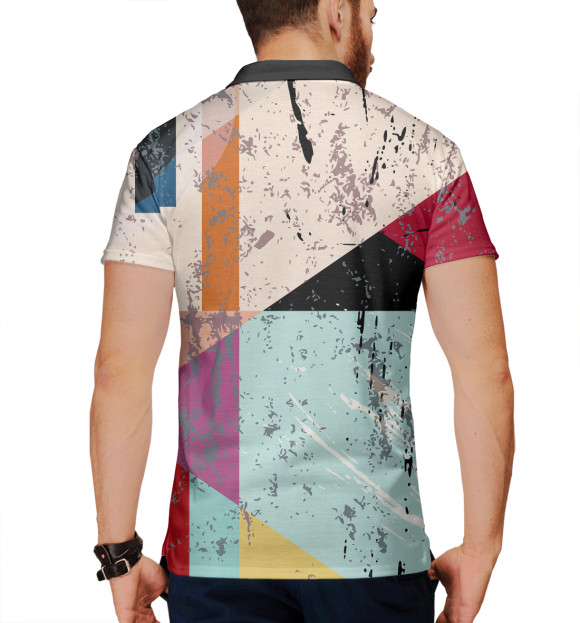 Мужское поло с изображением Geometry цвета Белый