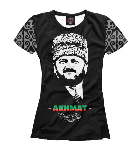 Футболка для девочек с изображением Akhmat Fight Club цвета Белый