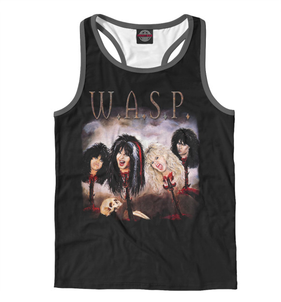 Мужская майка-борцовка с изображением W.A.S.P. band цвета Белый