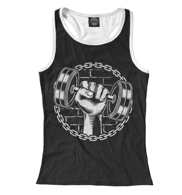 Женская майка-борцовка с изображением Кроссфит цвета Белый